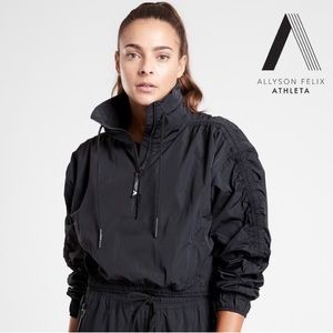 Athleta x Allyson Felix Legend Crop Top Half Zip Black Pullover | L